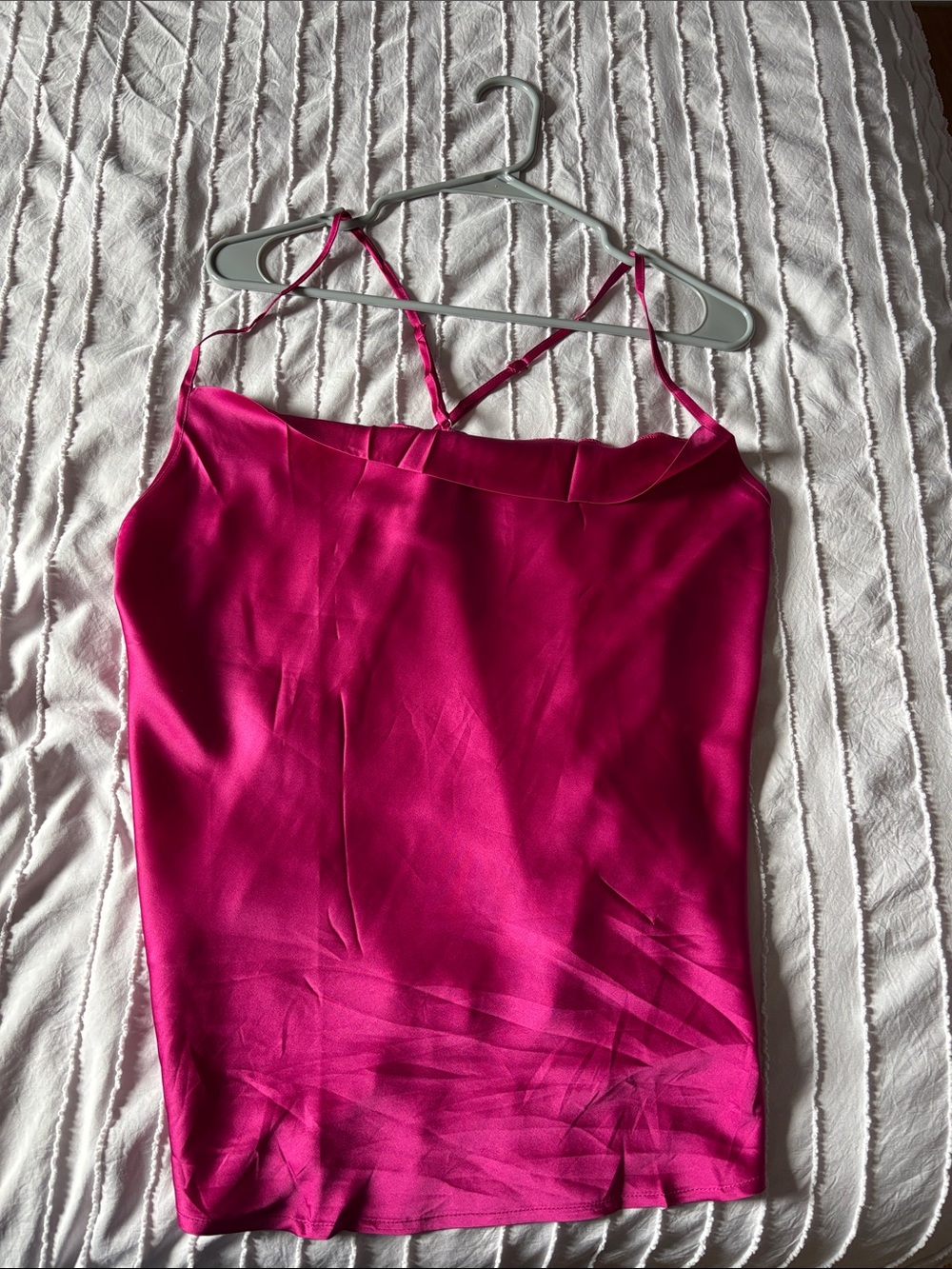 Hot Pink Satin Camisole Top